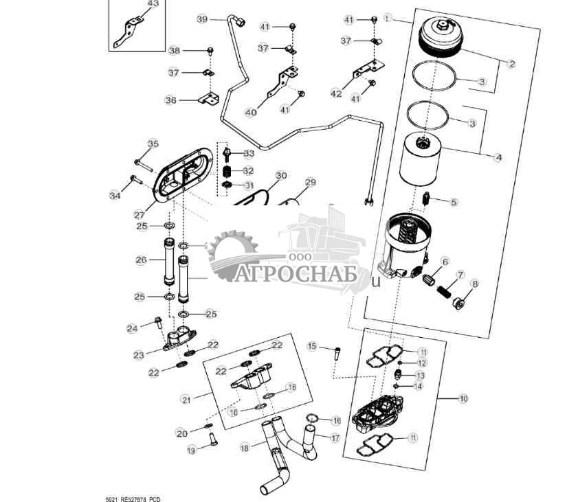 5921 Маслоохладитель двигателя и масляный фильтр 